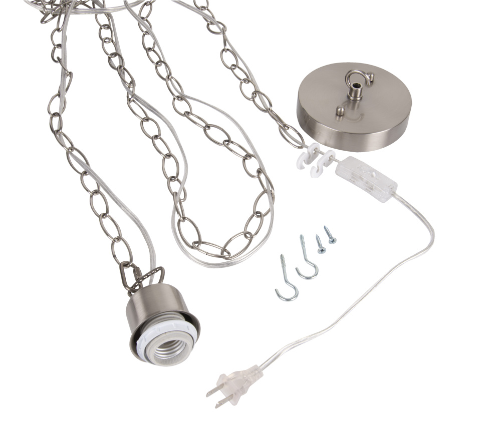 15&#39; Silver Cord w/Socket, Chain and Canopy Kit