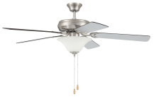 Craftmade DCF52BNK5C1W - 52" Ceiling Fan w/Blades & Bowl Light Kit White Glass