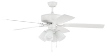 Craftmade P114W5-52WWOK - 52" Ceiling Fan w/Blades, 4 White Frost LED Lights