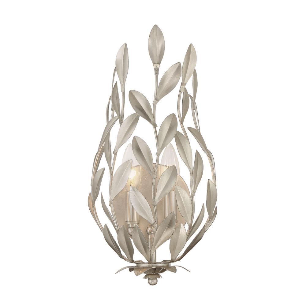 Broche 2 Light Antique Silver Sconce