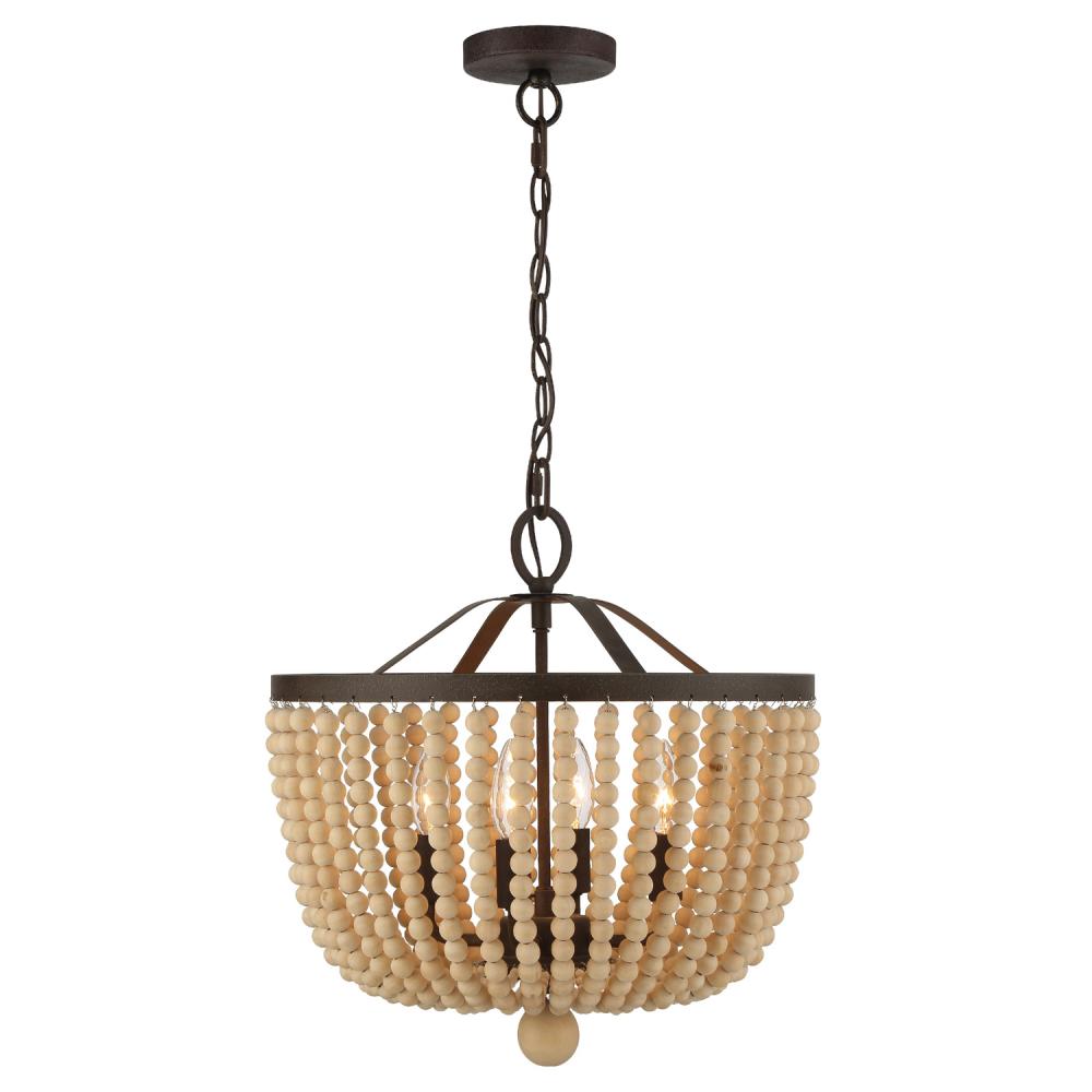 Rylee 4 Light Forged Bronze Mini Chandelier