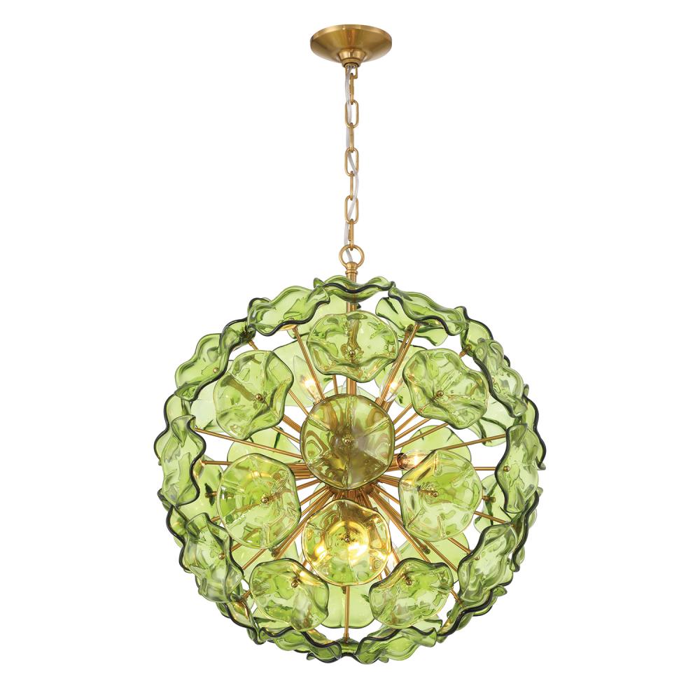 Esme 9 Light Aged Brass Pendant