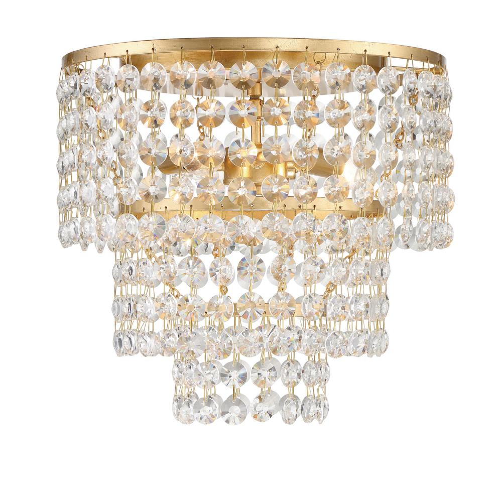 Gabrielle 3 Light Antique Gold Flush Mount