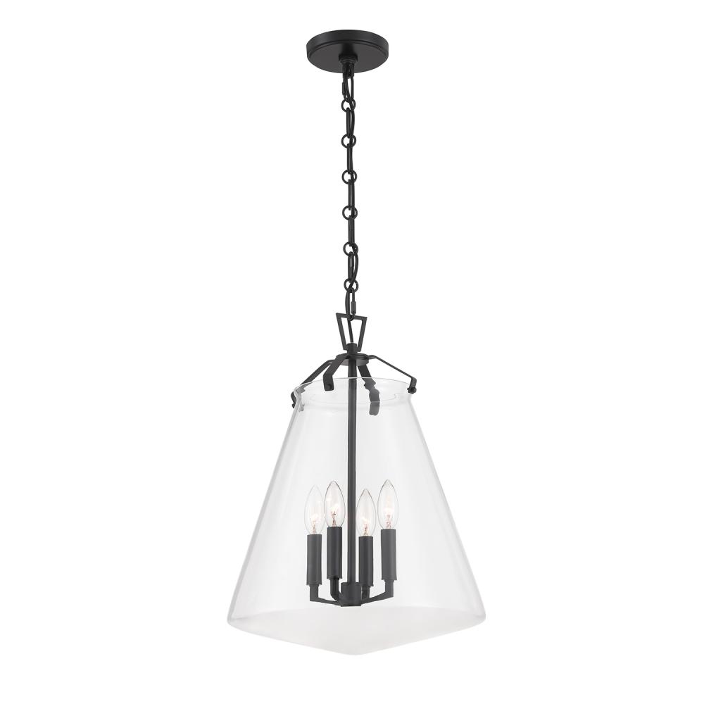 Voss 4 Light Matte Black Pendant