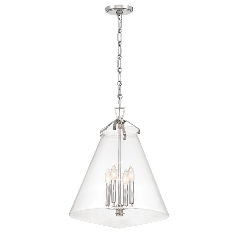 Voss 4 Light Polished Nickel Pendant