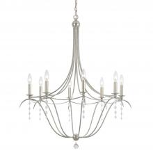 Crystorama 438-SA - Metro 8 Light Antique Silver Chandelier