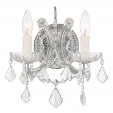 Crystorama 4472-CH-CL-I - Maria Theresa 2 Light Clear Italian Crystal Polished Chrome Sconce