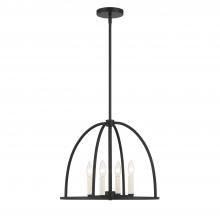 Crystorama ABB-3004-BK - Abbott 4 Light Black Lantern Chandelier