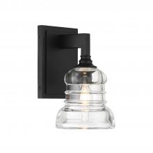 Crystorama GRG-1041-MK - Gregory 1 Light Matte Black Sconce