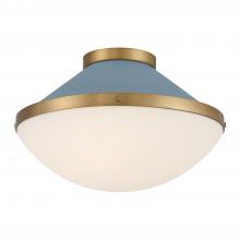 Crystorama XAN-8002-VG-BL - Xander 2 Light Vibrant Gold + Blue Flush Mount