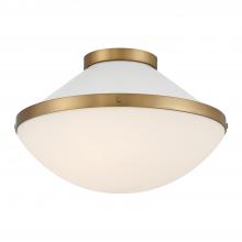 Crystorama XAN-8002-VG-WH - Xander 2 Light Vibrant Gold + White Flush Mount