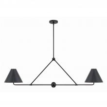 Crystorama XAV-B9307-MK - Xavier 4 Light Matte Black Linear Chandelier