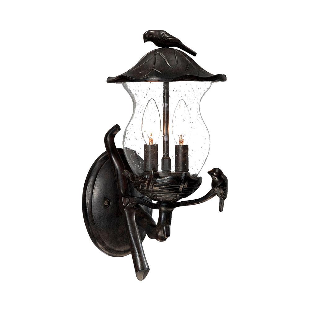 Avian Collection Wall-Mount 2-Light Outdoor Black Coral Light Fixture