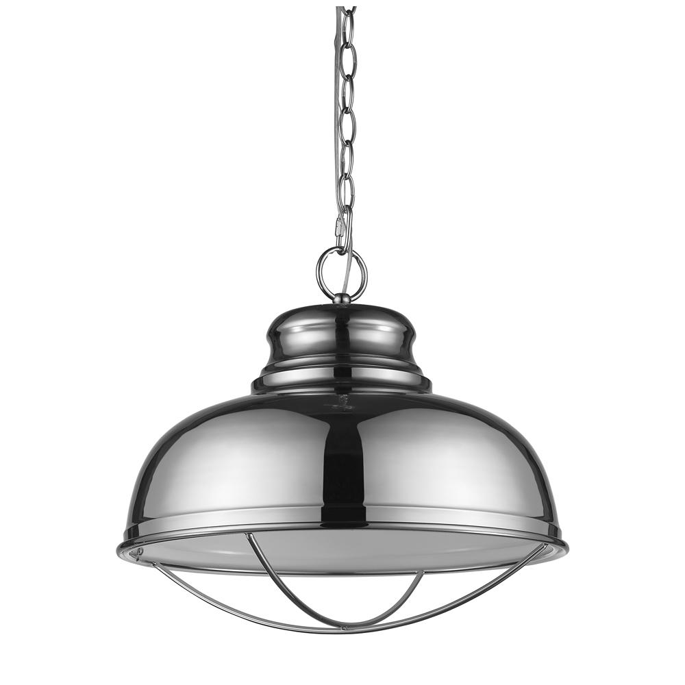 Ansen Indoor 1-Light Pendant W/Metal Shade In Polished Nickel