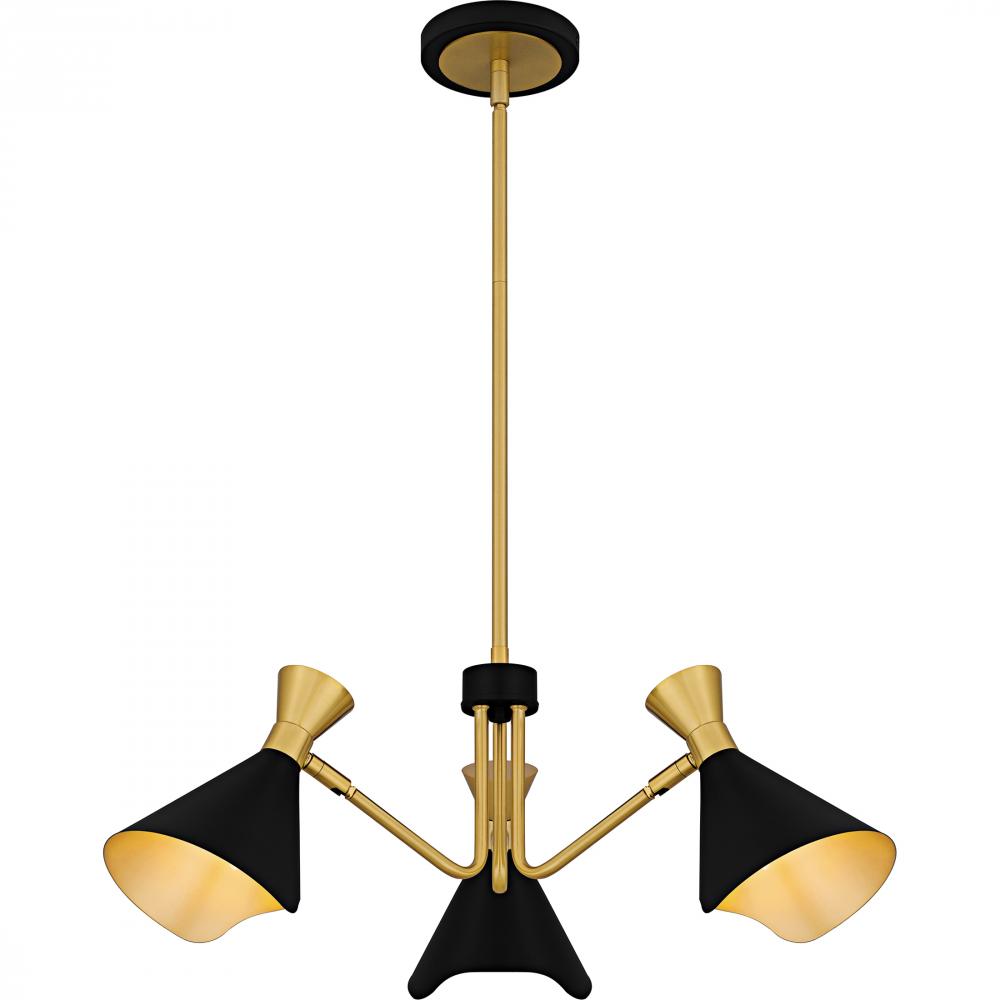 Arden 3-Light Matte Black Chandelier