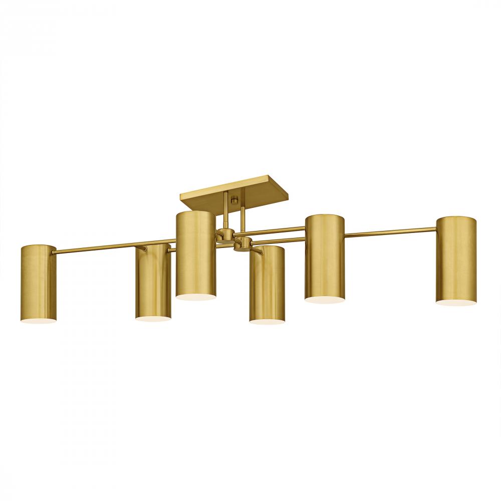 Foreland 6-Light Brushed Gold Semi-Flush Mount