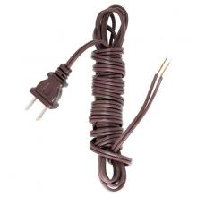 Satco Products Inc. 90/2035 - 12 Foot 18/2 SPT-1 105C Cord Set; Brown Finish; 72" Hank; 150 Carton; Molded Polarized Plug;