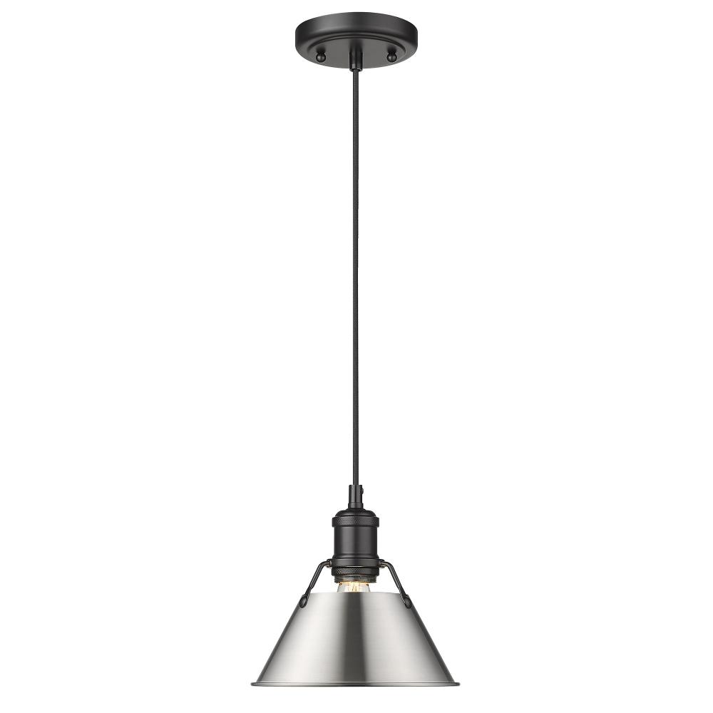 Orwell 7.5&#34; Wide Small Pendant in Matte Black with Pewter