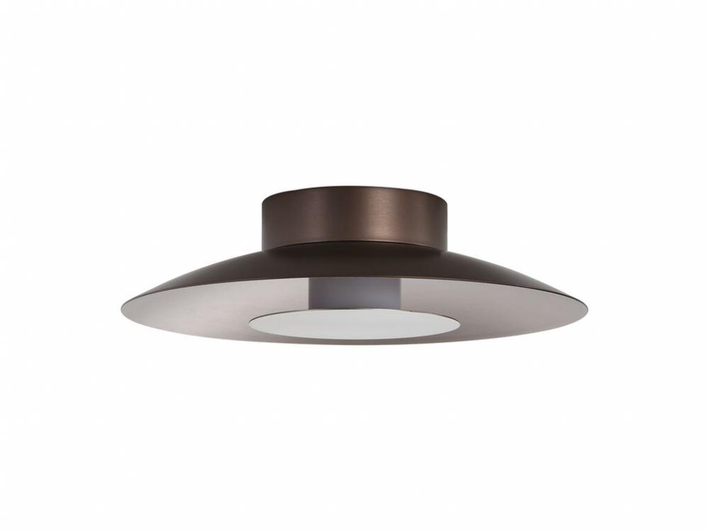 Luma LED Flush Mount - 12&#34; in Coffee Silver with Sand Nickel Shade