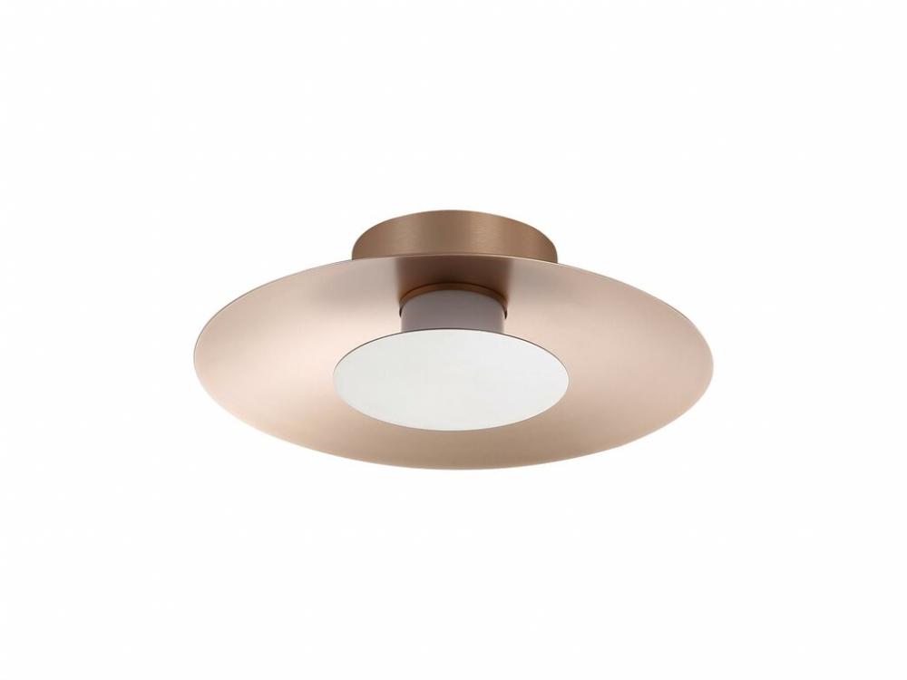 Luma LED Flush Mount - 12&#34; in French Gold with Sand Nickel Shade