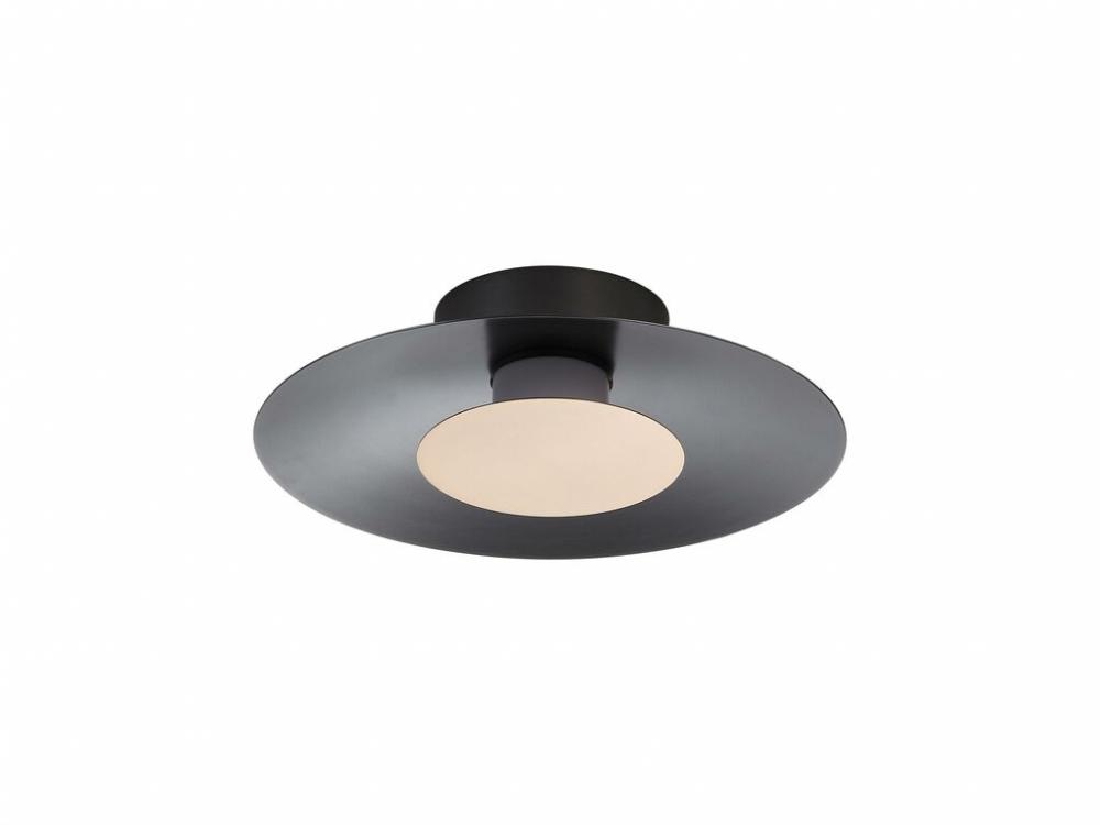Luma LED Flush Mount - 12&#34; in Graphite with French Gold Shade