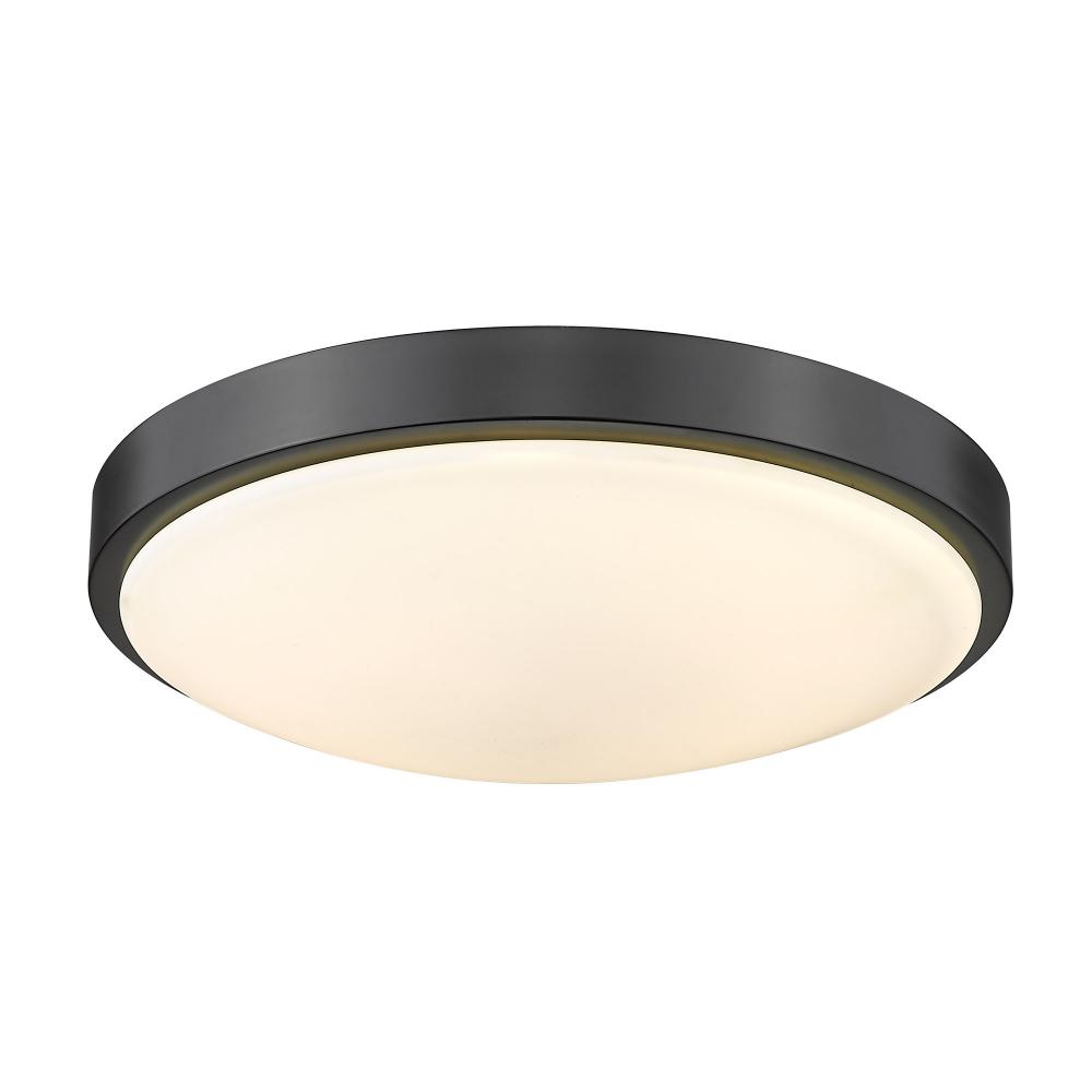 Gabi 13&#34; Flush Mount in Matte Black with Opal Glass