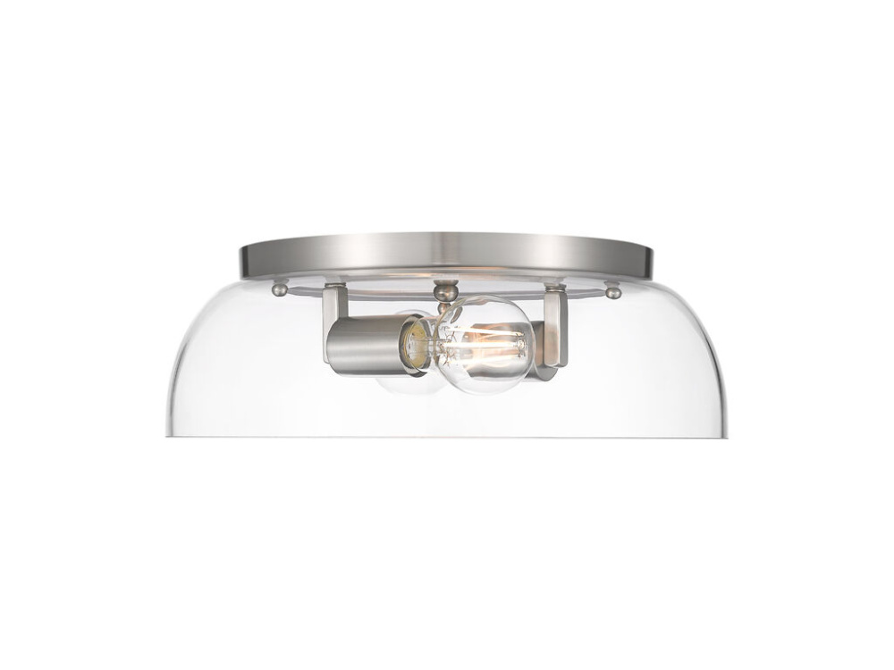 Duncan 14&#34; Flush Mount in Pewter with Clear Glass