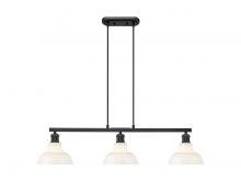 Golden 0305-LP BLK-VMG - Carver 3-Light Linear Pendant in Matte Black with Vintage Milk Glass