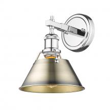 Golden 3306-BA1 CH-AB - Orwell 1-Light Bath Vanity in Chrome with Aged Brass