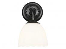 Golden 6954-1W BLK-OP - Dorinda 1-Light Wall Sconce in Matte Black with Opal Glass