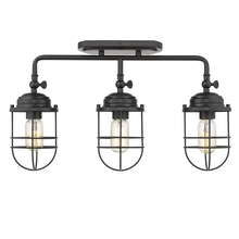 Golden 9808-LSF BLK - Seaport 3-Light Semi-Flush - Track in Matte Black