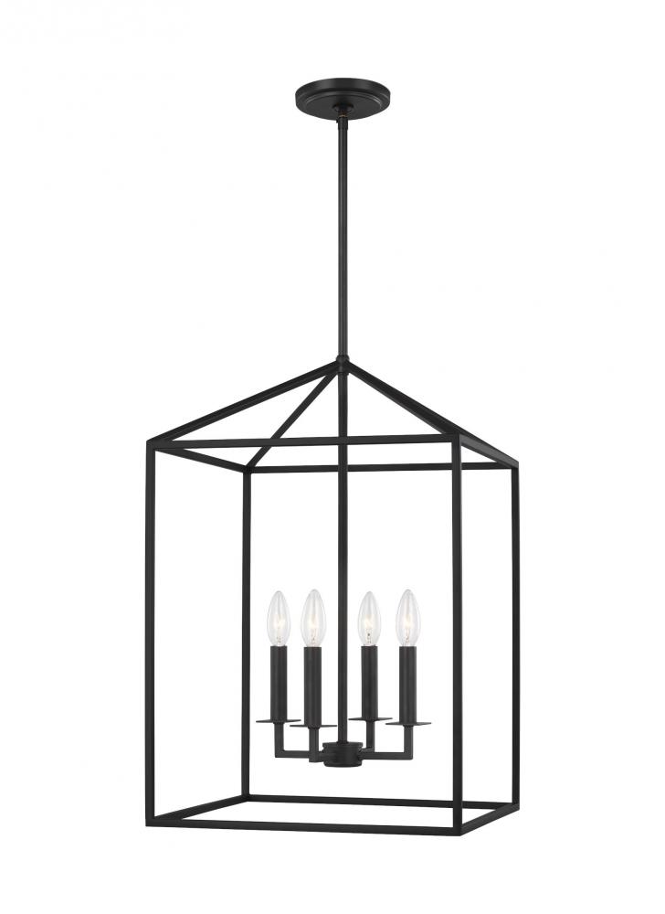 Perryton transitional 4-light LED indoor dimmable medium ceiling pendant hanging chandelier light in