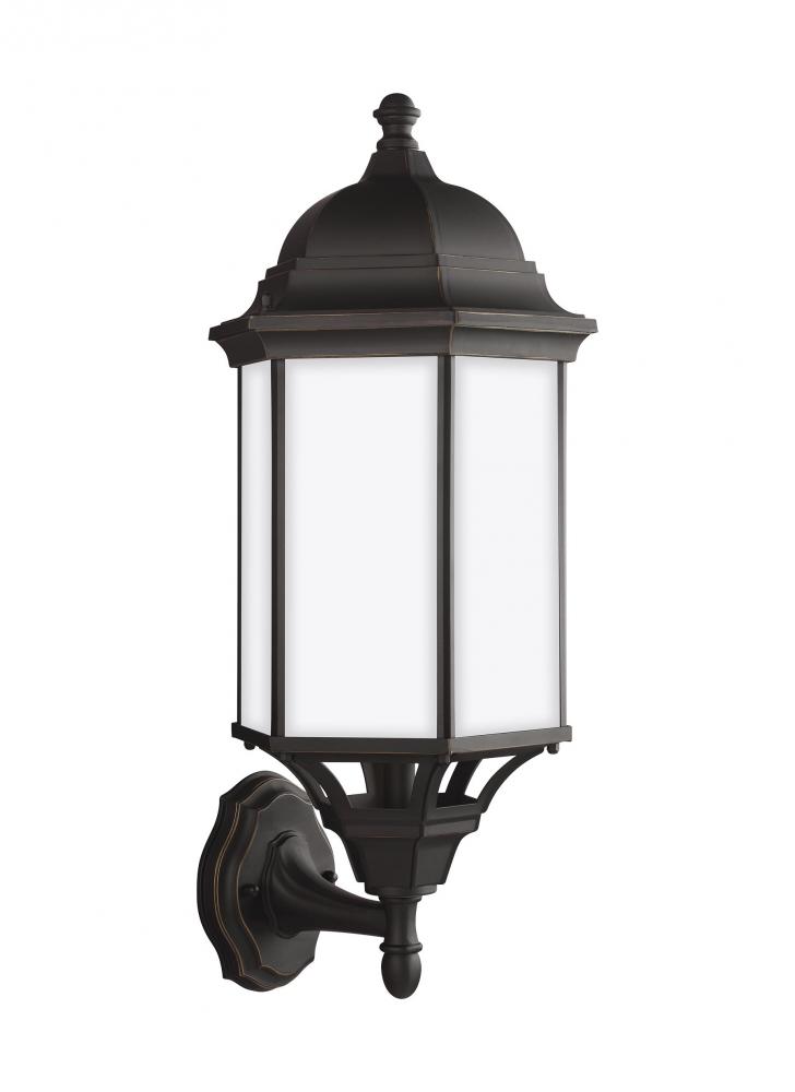 Sevier traditional 1-light LED outdoor exterior large uplight outdoor wall lantern sconce in antique