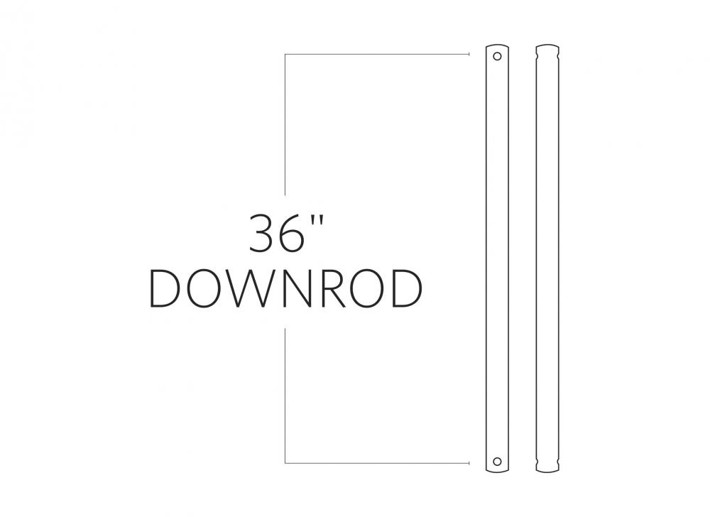 36&#34; Downrod in Dark Weathered Zinc