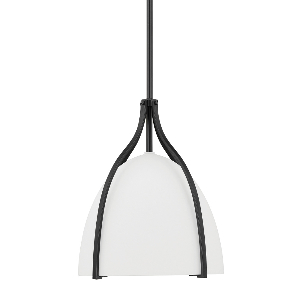 Hunter Arcelia Alturas Gold with Cased White Glass 1 Light Pendant Ceiling Light Fixture