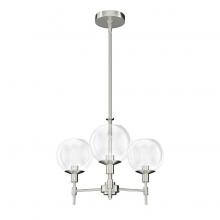 Hunter 19740 - Hunter Xidane Brushed Nickel with Clear Glass 3 Light Chandelier Ceiling Light Fixture