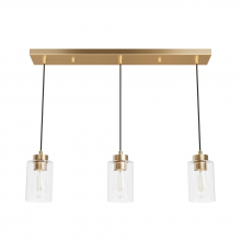 Hunter 13069 - Hunter Hartland Alturas Gold with Seeded Glass 3 Light Pendant Cluster Ceiling Light Fixture