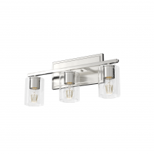 Hunter 48029 - Hunter Kerrison Brushed Nickel with Seeded Glass 3 Light Bathroom Vanity Wall Light Fixture