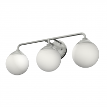 Hunter 19178 - Hunter Hepburn Brushed Nickel with Cased White Glass 3 Light Bathroom Vanity Wall Light Fixture