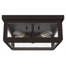 Hunter 19979 - Hunter Felippe Onyx Bengal with Seeded Glass 4 Light Flush Mount Ceiling Light Fixture