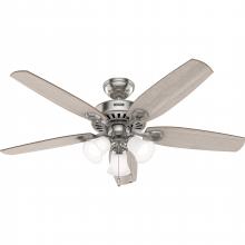 Hunter 52729 - Hunter 52 inch Builder ENERGY STAR® Brushed Nickel Ceiling Fan with LED Light Kit and Pull Chain