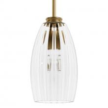 Hunter 13158 - Hunter Rossmoor Luxe Gold with Clear Fluted Glass 1 Light Pendant Ceiling Light Fixture