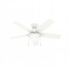 Hunter 52488 - Hunter 44 inch Anisten Fresh White Ceiling Fan with LED Light Kit and Pull Chain