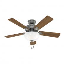 Hunter 52780 - Hunter 44 inch Swanson ENERGY STAR® Matte Silver Ceiling Fan with LED Light Kit and Pull Chain