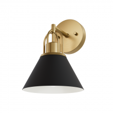 Hunter 13166 - Hunter Carrington Isle Matte Black and Luxe Gold 1 Light Sconce Wall Light Fixture