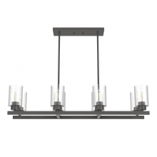 Hunter 19160 - Hunter Hartland Noble Bronze with Seeded Glass 8 Light Chandelier Ceiling Light Fixture