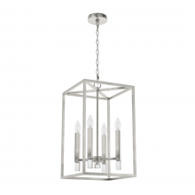 Hunter 19987 - Hunter Sunjai Brushed Nickel 4 Light Pendant Ceiling Light Fixture