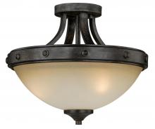  C0077 - Halifax 14.5-in Semi Flush Ceiling Light Black Walnut