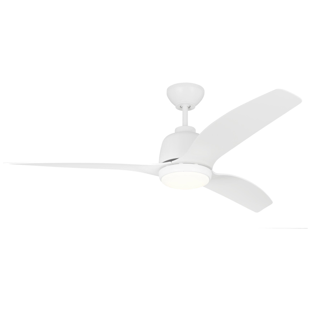 Avila 54&#34; Dimmable Integrated LED Indoor/Outdoor Coastal White Ceiling Fan with Light Kit