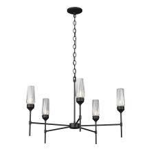 Hubbardton Forge 105060-SKT-10-CR - Luma 5 Arm Chandelier